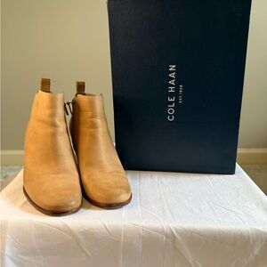 Cole Haan Tan Chukka Boots Suede Minimalist Design